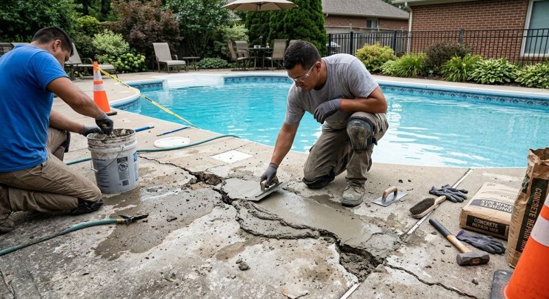 Pool Patio Crack Repair Service