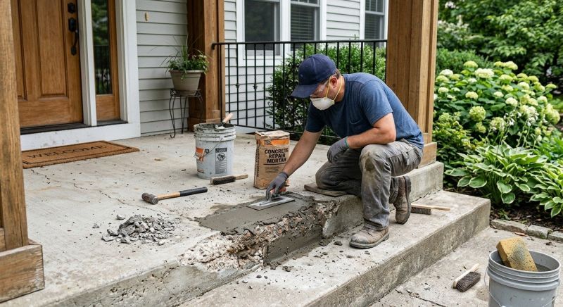 Entryway Concrete Repair in Des Moines, IA